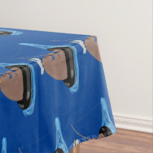 Cute bear cub fishing cartoon illustration  tablecloth