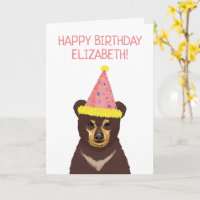 Cute Bear Cub Illustration Happy Birthday 