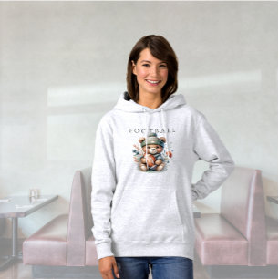 Cute Bear Custom Football Hoodie