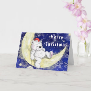 Cute Bear Dreaming Christmas Card