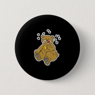 cute bear eating honey 6 cm round badge