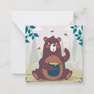 Cute Bear Enjoying Honey Card