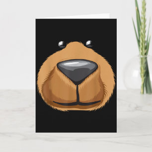 Cute Bear Face Costume Shirt Funny Halloween Teddy Card