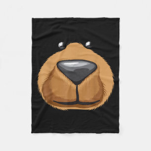 Cute Bear Face Costume Shirt Funny Halloween Teddy Fleece Blanket