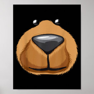 Cute Bear Face Costume Shirt Funny Halloween Teddy Poster