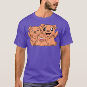 Cute Bear Family Nature Wildlife Animal Lover Fore T-Shirt