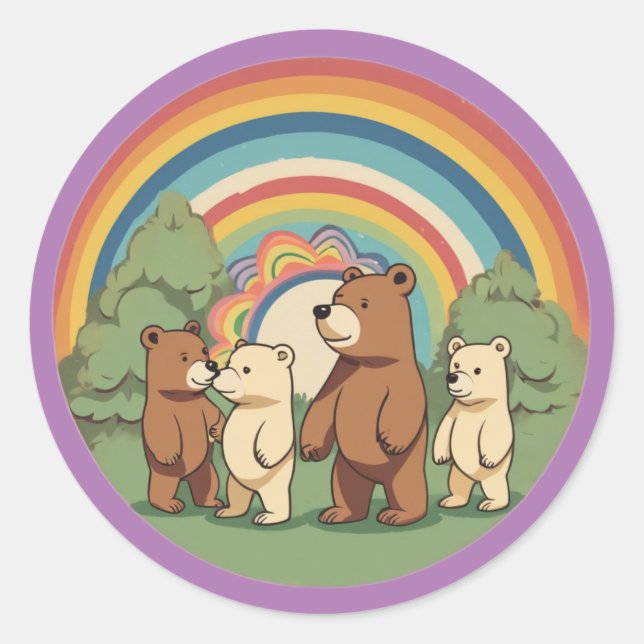 Cute Bear Family Sticker (Front)