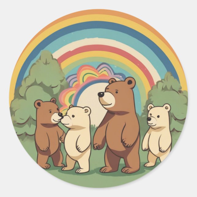 Cute Bear Family Sticker (Front)