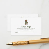 Cute Bear Fishing Diaper Raffle Ticket