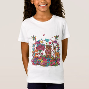Cute Bear Floral Garden T-Shirt