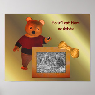 Cute Bear Frame Create Your Own Photo Poster