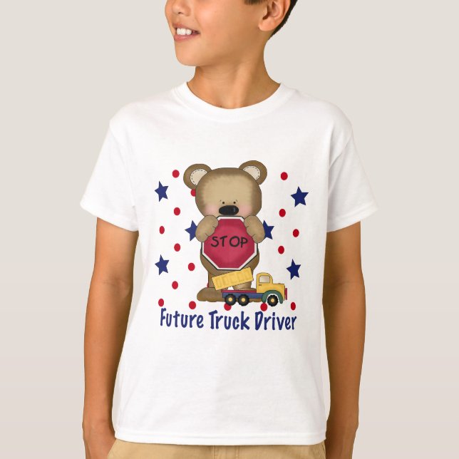 Cute Bear Future Truck Driver T-Shirt (Front)
