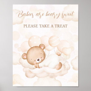 Cute Bear Gender Neutral Baby Shower Favour Sign
