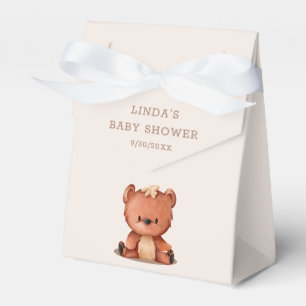 Cute Bear Gender Neutral Boho Baby Shower Favour Box