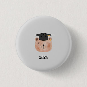 Cute Bear Graduation Ornament Personalised Class 3 Cm Round Badge