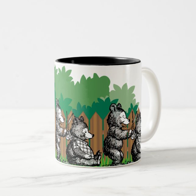 Cute Bear Haircut – Adorable Animal Design Two-Tone Coffee Mug (Front Right)