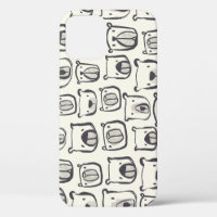 Cute bear, hand-drawn seamless pattern.
