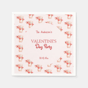 Cute Bear Heart Valentine's Day Party Napkin