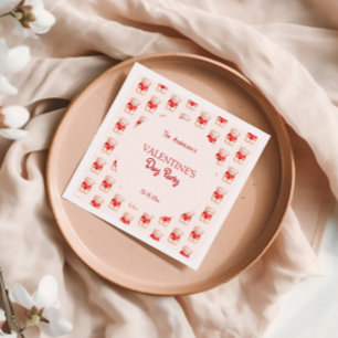 Cute Bear Heart Valentine's Day Party Napkin