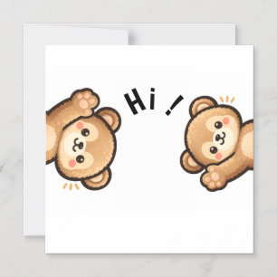 Cute Bear Hi Magnet   Kawaii Magnetic Card