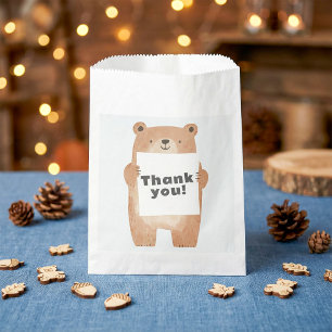 Cute Bear Holding name or message Sign Favour Bags