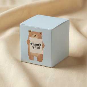 Cute Bear Holding name or message Sign Favour Box