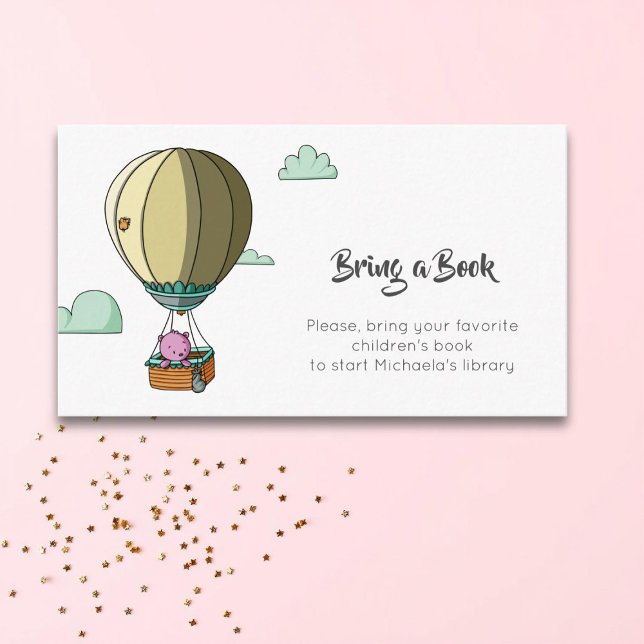 Cute Bear Hot Air Balloon Books for Baby Enclosure Card (Creator Uploaded)