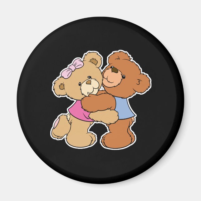 Cute Bear Hug Bears Magnet (Front)