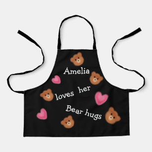 Cute Bear Hugs Personalised Apron