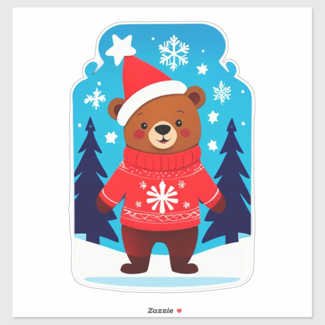 Cute Bear In Christmas Sweater (Sheet)