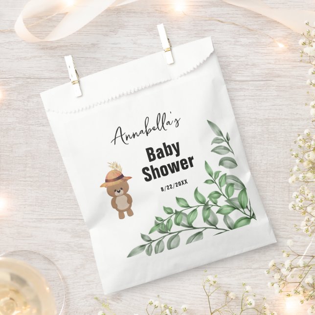 Cute Bear in the Wood Baby Shower  Favour Bags (Clipped)