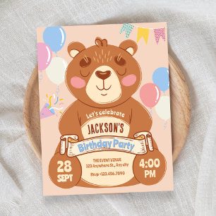Cute bear  invitation