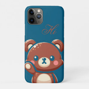 Cute Bear iPhone Case –Teal Blue Teddy Bear Barely