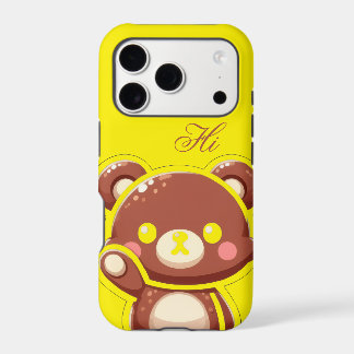Cute Bear iPhone Case–Yellow Teddy Bear cover