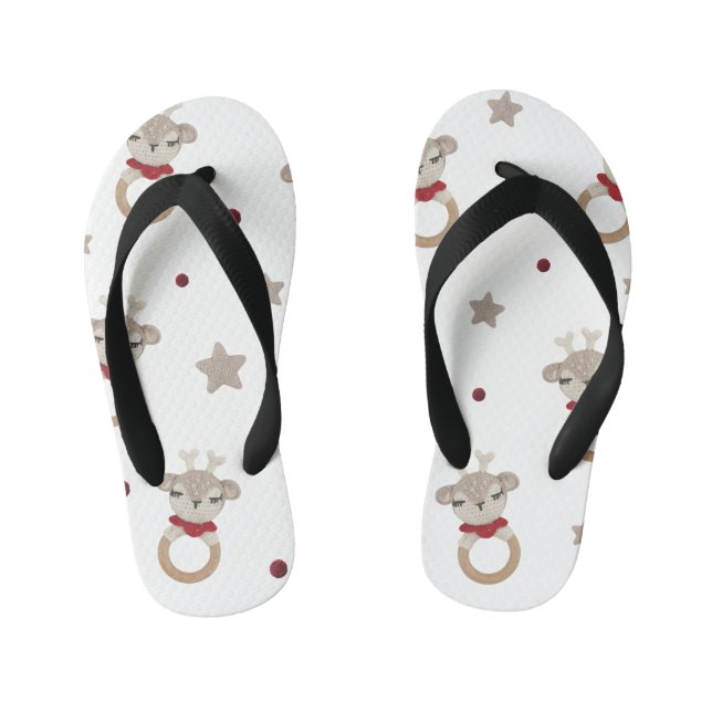 Cute Bear  Kid's Flip Flops (Footbed)