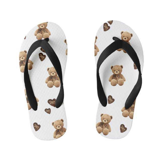 Cute Bear  Kid's Flip Flops (Footbed)