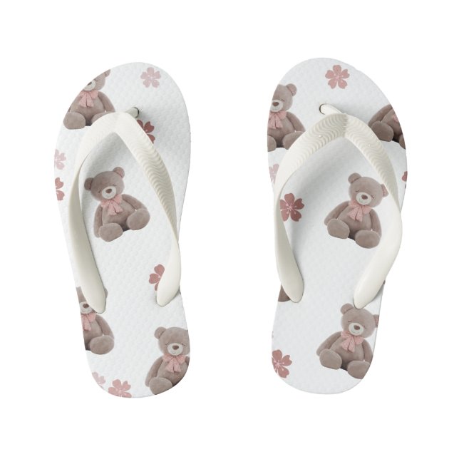 Cute Bear  Kid's Flip Flops (Footbed)