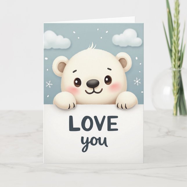 Cute Bear Love You Card (Front)