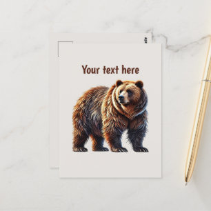 Cute bear lovers customisable  postcard