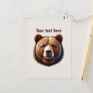 Cute bear lovers customisable postcard
