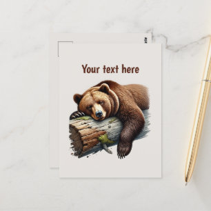 Cute bear lovers customisable postcard