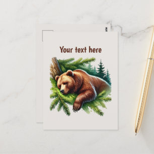 Cute bear lovers customisable  postcard