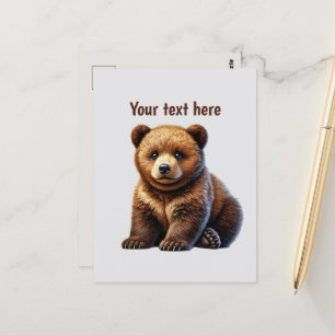 Cute bear lovers customisable postcard
