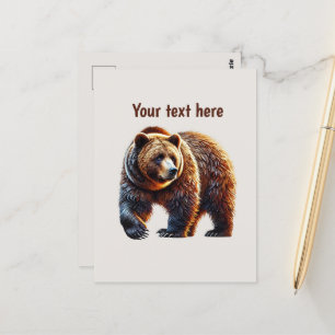 Cute bear lovers customisable postcard