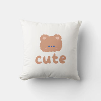 Cute Bear Minimalist Throw Pillow 