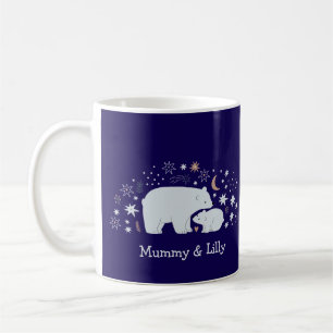 Cute Bear Mum & Baby , Personalised Matching Fam Coffee Mug