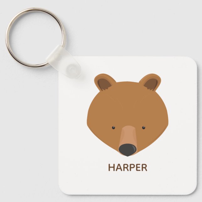 Cute Bear Name Animal Key Ring (Front)