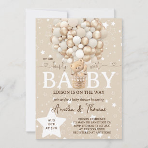 Cute Bear Neutral Baby Shower  Invitation
