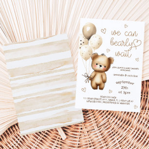 Cute Bear Neutral Baby Shower  Invitation