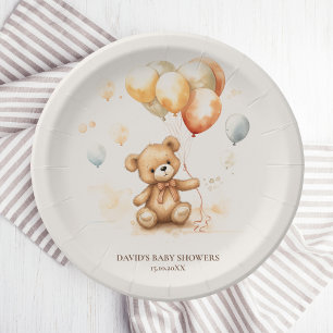 Cute Bear Neutral Paper Plate